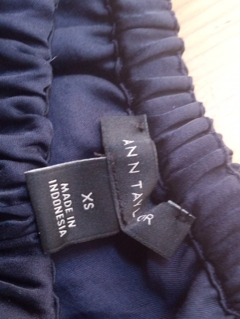 Ann Taylor Navy Off-Shoulder Ruffle Camisole - Picture 3 of 5